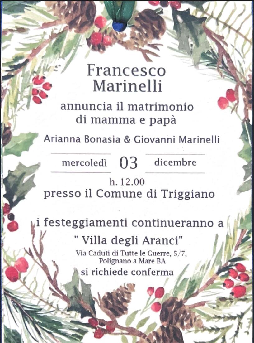 lista nozze Marinelli Giovanni & Bonasia Arianna